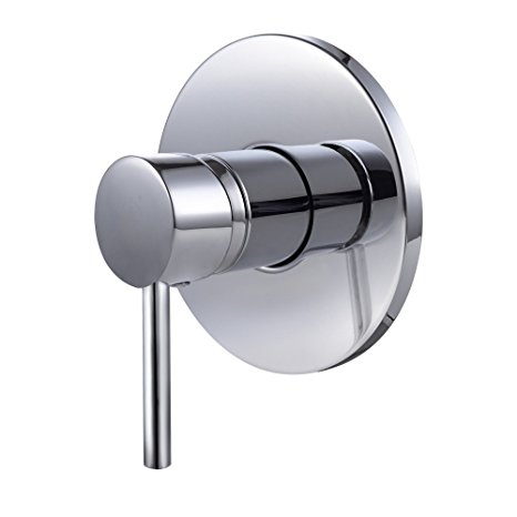 KES L6700 Bathroom Single Handle Mixing Valve Body and Trim Round, Polished Chrome