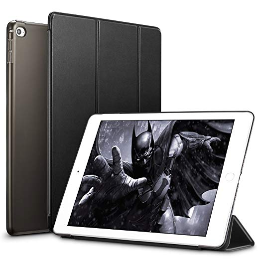 iPad Mini 4 Case, iPad Mini 4 Cover, ESR Yippee Colour Series Tri-fold PU Leather Smart Cover Transparent Back Cover [Ultra Slim] [Scratch-Resistant Lining] [Perfect Fit] [Auto Wake Up/Sleep Function] Case for iPad Mini 4 (Mysterious Black)