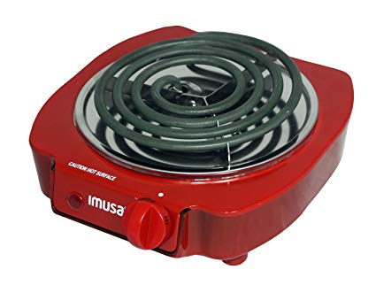 IMUSA USA GAU-80305R Electric Single Burner 1100-Watts, Red
