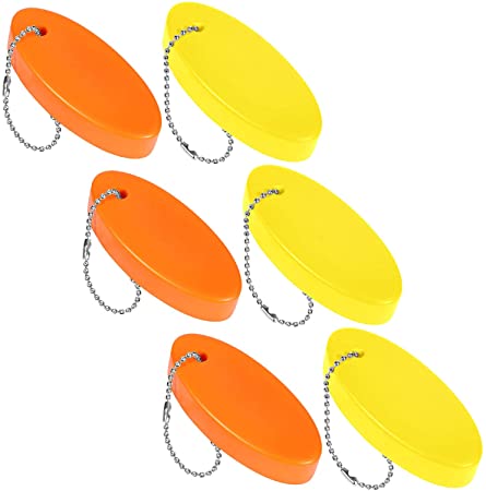 Foam Floating Keychain Oval Float Key Ring Key Float Foam Keychain for Boating, Fishing, Sailing and Outdoor Sports (6)