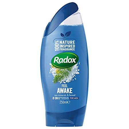Radox Feel Awake Fragrance 2-in-1 Shower and Shampoo 250 ml - Pack of 6