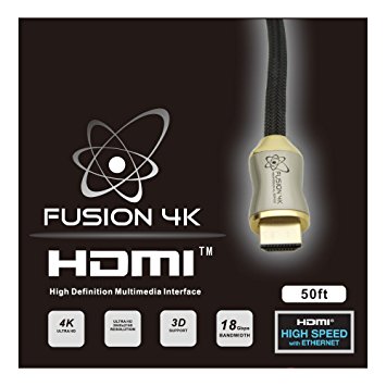 Fusion4K High Speed 4K HDMI 2.0 cable - Professional Series Ultra HD (50 Feet) CL3 Rated