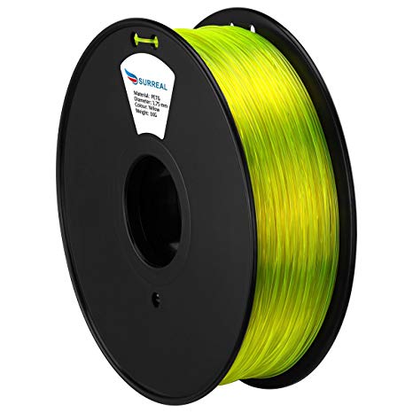Surreal PETG 3D Filament 1.75mm - Spool Of 1KG - Colour : Transparent Yellow