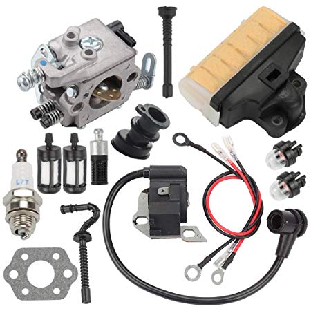 Hayskill WT-286 Carburetor with Ignition Coil Air Fuel Filter Primer Bulb for STIHL 021 023 025 MS210 MS230 MS250 Chainsaw WT-215 Carburetor Replace Zama C1Q-S11E C1Q-S11G