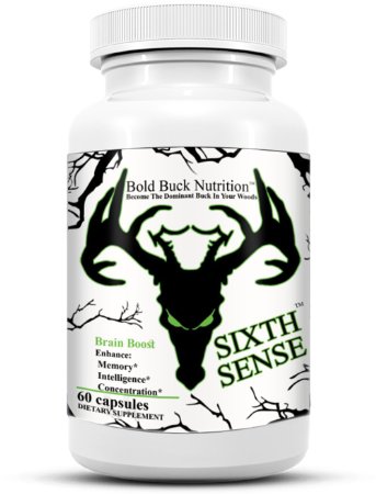 Sixth Sense - Powerful Brain Boost Nootropic - All Natural - Made in the USA - GMP Certified Facility - Easy Open Pressure Seal - Improve Memory Concentration Mental Clarity Focus - Boost Mood