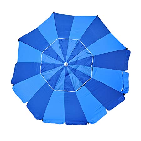 Shadezilla 8 ft Heavy Duty Beach Umbrella with Fiberglass Ribs, Carry Bag, Accessory Hanging Hook, UPF100