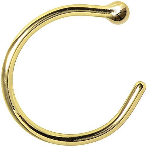 Body Candy Nose Hoops in 18k Gold 20 Gauge 5/16"