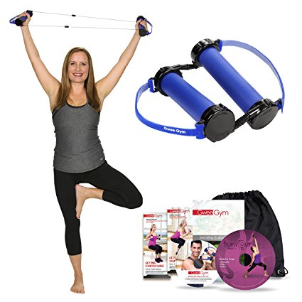 Best Resistance Bands Exercise Kit - Gwee Gym Total Body Workout Kit | Ultimate Crosstrainer to Build Muscle & Lose Weight | Includes Workout DVD, Travel Bag, Healthy Eating e-Book & more