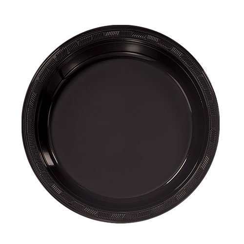 Hanna K. Signature Collection 50 Count Plastic Plate, 7-Inch, Black