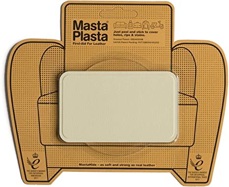 MastaPlasta Self-Adhesive Patch for Leather and Vinyl Repair, Medium, Ivory - 4 x 2.4 Inch - Multiple Colors Available