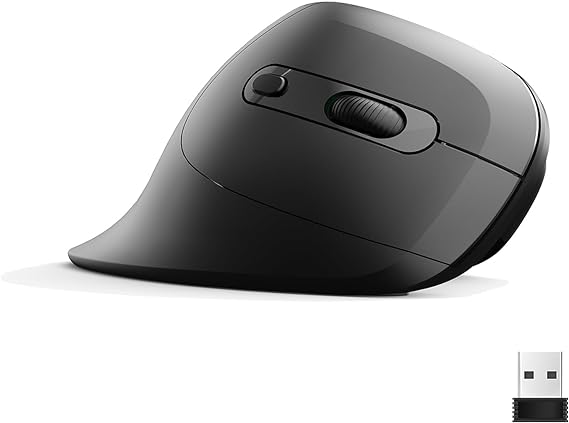Docooler Vertical Wireless Mouse – Ergonomic Design Reduces Muscle Strain, 7200DPI Adjustable Optical E-Sports Mice, Optical Vertical Computer Mice, Battery/Rechargeable/Wired Version