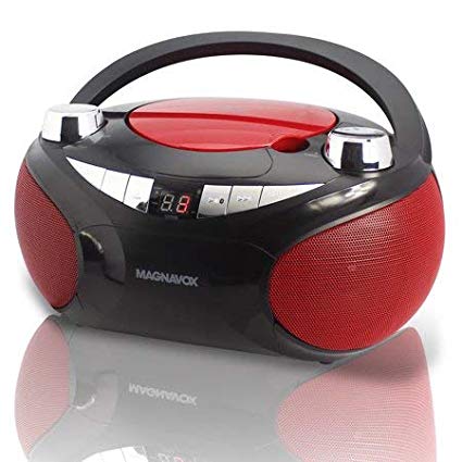 Magnavox MD6949 CD Boombox with AM/FM Radio & Bluetooth Wireless Technology - Red/Black