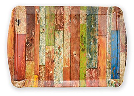 Brownlow Gifts Melamine Serving Tray, Multicolor Plank