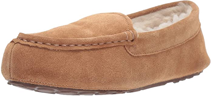 Amazon Essentials Women's Leather Moccasin Slipper