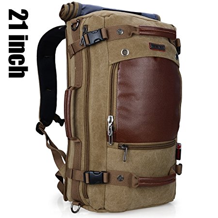 Doleesune Witzman Men's Vintage Duffel Bags for Men Canvas Shoulder Outdoor Travel Backpack A2021 (21 inch Light green)