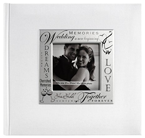 MBI 9x9 Inch Fabric Expressions Wedding Theme Album, White (846616)
