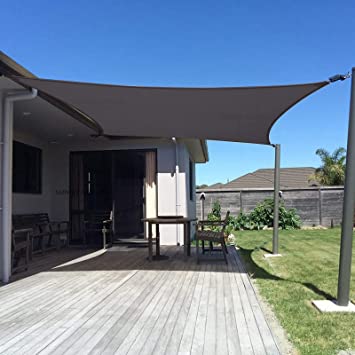SUNNY GUARD Sun Shade Sail 8' x 10' Rectangle Charcoal UV Block Sunshade for Backyard Yard Deck Patio Garden Outdoor Activities and Facility(We Make Custom Size)