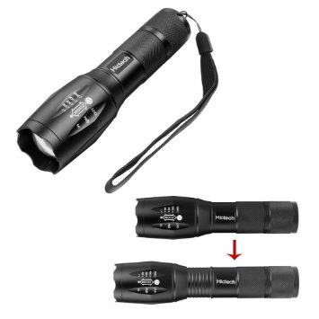 Flashlight, Hictech 1600LM Zoomable Waterproof Handheld Cree LED Flashlight Torch with 5 Modes Super Bright Foucs Adjustable for hunting, cycling, climbing, camping and outdoor activity etc