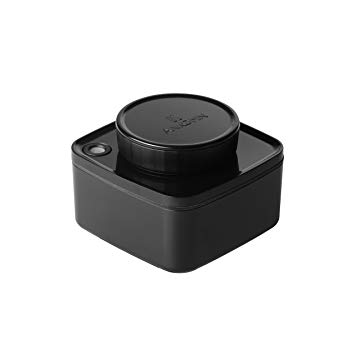 Ankomn Turn-N-Seal vacuum/airtight moisture prevent storage container perfect for Coffee Teas Rice Nuts Medicine opaque (Black, 0.3quart)