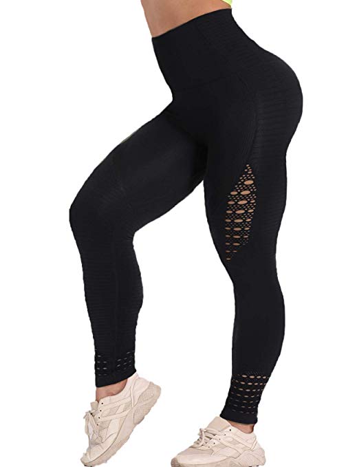 SEASUM Womens Vital Butt Lifting Legging - High Rise Workout Compression Fit Pants Running Yoga Seamless Trousers Slimming