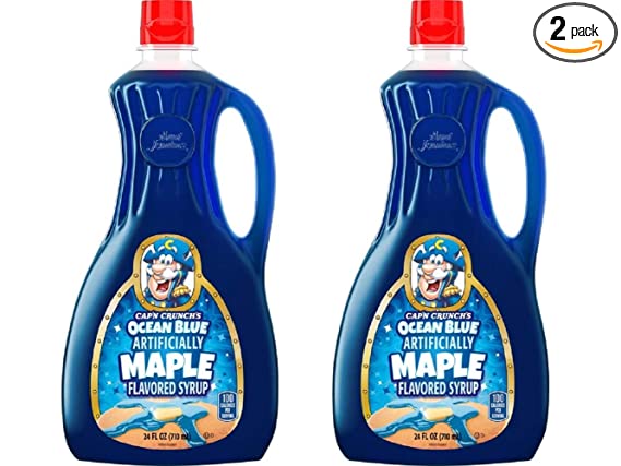 Cap'n Crunch's Ocean Blue Maple Syrup, 24 oz Bottle (2 Pack)