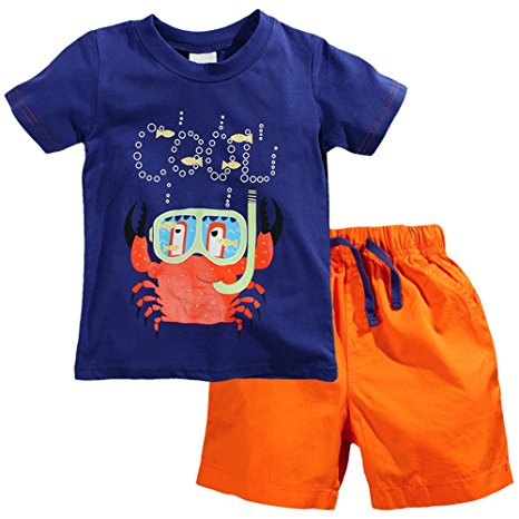 Fiream Little Boys' Cotton Clothing Short Sets