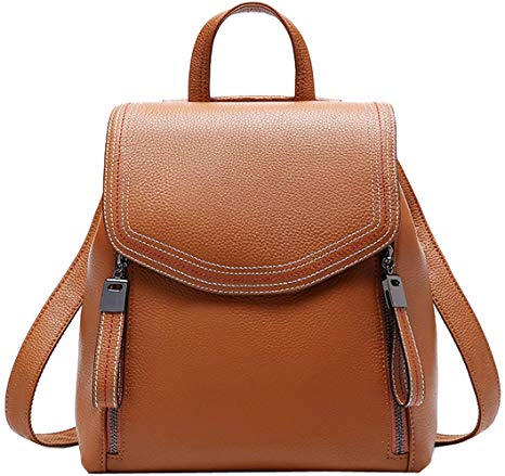 Heshe Vintage Women’s Backpack Casual Daypack Handbags for Ladies and Girls (Light Brown)