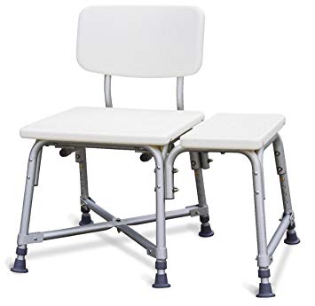 Medline Bariatric Heavy Duty Medical Transfer Bench, with Adjustable Height and 6 Heavy Duty Supporting Legs for Extra Stability