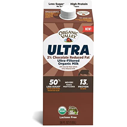 Organic Valley Ultra, Ultra-Filtered Organic 2% Reduced Fat Chocolate Milk - 56 oz Carton