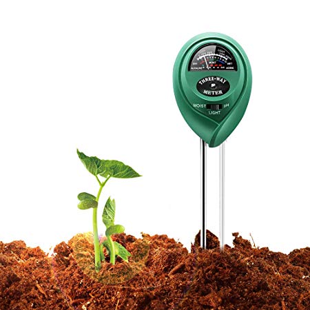 Marge Plus Soil Moisture Meter, 3 in 1 Soil Test Kit Gardening Tools for PH, Light & Moisture, Plant Tester for Home, Farm, Lawn, Indoor & Outdoor (No Battery Needed) (Dark Green)