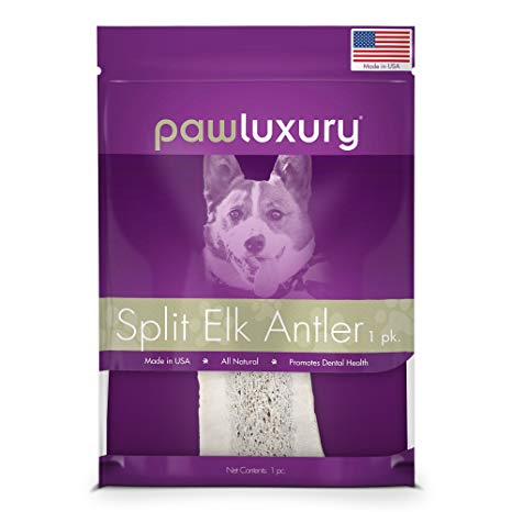 Usa 4-5 Inch Elk Antler Split By Pawluxury (1 Pack) Durable American Dog Chew