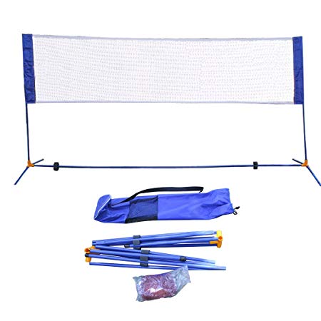 Hi Suyi Portable Height Adujstable Badminton Volleyball Tennis Net Set Equipment with Poles Stand and Carry Bag 3m /5m for Kids Adult Outdoor Sports