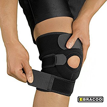 Bracoo Knee Support, Open-Patella Stabilizer with Adjustable Strapping & Extra-Thick Breathable Neoprene Sleeve