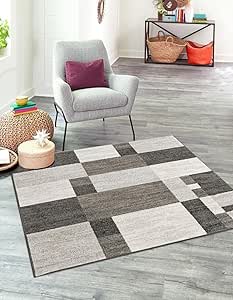 Unique Loom Autumn Collection Area Rug - Providence (7' 10" Square, Gray/ Ivory)