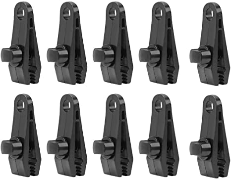 Tarp Clips, Heavy Duty Tarp Clips Secures Tarps, Tents, Banners Covers， Locking Clamp Design for Superior Holding Power (10 pcs)