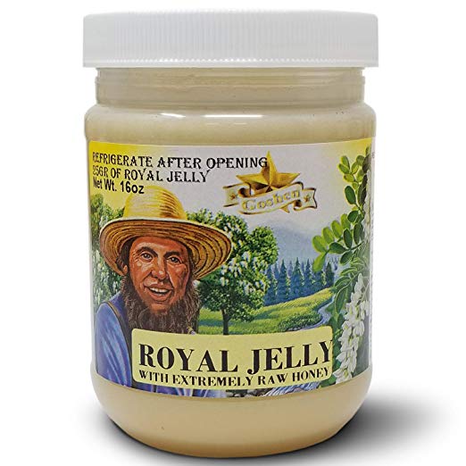 Goshen Honey Amish Extremely Raw ROYAL JELLY with Extremely Raw Honey 100% Natural Domestic Honey with Health Benefits OU Kosher Certified | 1 Lb Jar