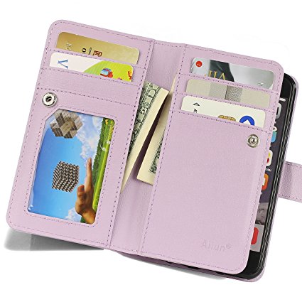 iPhone 6s Case,iPhone 6 Case,by Ailun,Two-in-One PU Leather Wallet Case,Magnetic Detachable TPU Back Cover&Multiple Card Slots Cash Compartment,Wrist Strap[Purple]