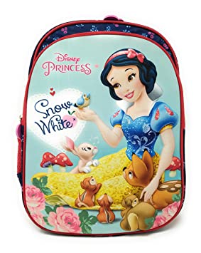HM Disney Snow White Princess 12 Inch Polyester School Backpack for Kids (HMHTSB 88032-PR)