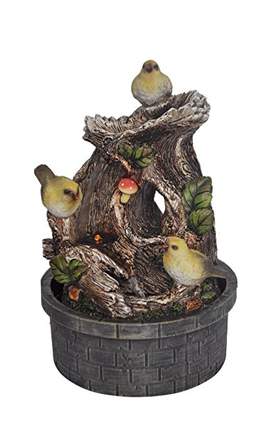 Waterfall Fountain with Birds - LED Lighting