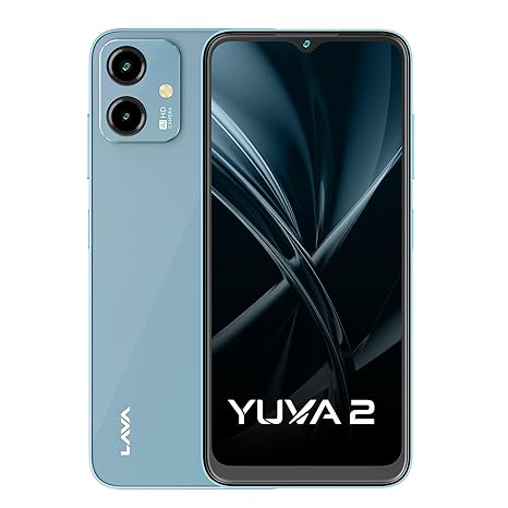 Lava Yuva 2 (3 GB RAM, UFS 2.2 64GB Storage) - Glass Blue|Unisoc T606 Octa Core Processor| 90 Hz Refresh Rate|Side Fingerprint Sensor|13MP Dual AI Camera| 5000 mAh Battery| Upto 6GB Expandable RAM