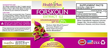 Health Plus Prime Forskolin Extract for Weight Loss Supplement, 60 Pills