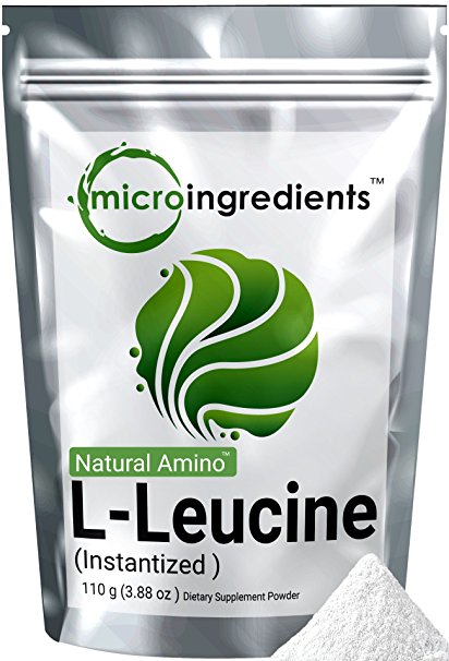 Micro Ingredients Plant-Based Pure L-Leucine Powder (Instantized), 110 grams