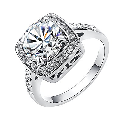 Yoursfs Big Cubic Zirconia Rings For Women Simulation Diamonds Engagement Rings