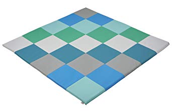 ECR4Kids ELR-031F-CT-A Soft zone Patchwork Toddler Foam Play Mat, 58" Square, Contemporary