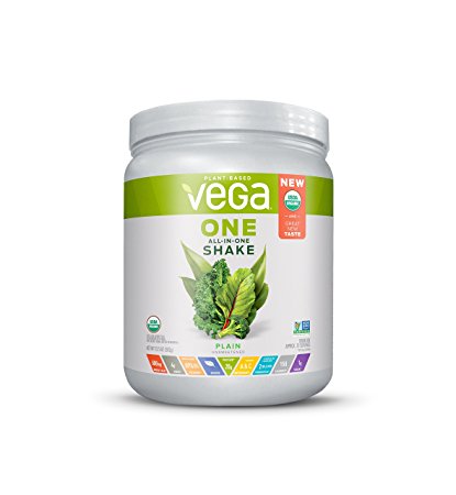 Vega One Organic Plant Protein Powder, Plain Unsweetened, 13.5 Ounce