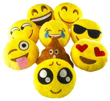 Pawliss Emoji Mini Stuffed Plush Toy Emoticon Throw Pillow Cushion 9 Pack