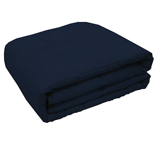 Weighted Blanket for Adults And Kids,Fall Asleep Faster and Stay Asleep Longer, Great for Anxiety, ADHD, Autism,Insomnia, OCD,and SPD(40''x60'', 15lbs,Navyblue)