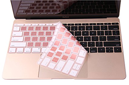 Rose Gold Keyboard Protector Cover Skin for New Macbook 12 A1534 and New MacBook Pro 13 Inch A1708 (2016/2017 Version, No TouchBar) (Hollow Series Rose Gold)