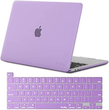 Kuzy - MacBook Pro 16 inch Case 2019 Release A2141 with Keyboard Cover Skin for New 16 inch MacBook Pro Case with Touch Bar Soft Touch Plastic Hard Shell - Light Purple