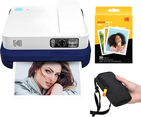 KODAK Smile Classic Digital Instant Camera with Bluetooth (Blue) Starter Kit